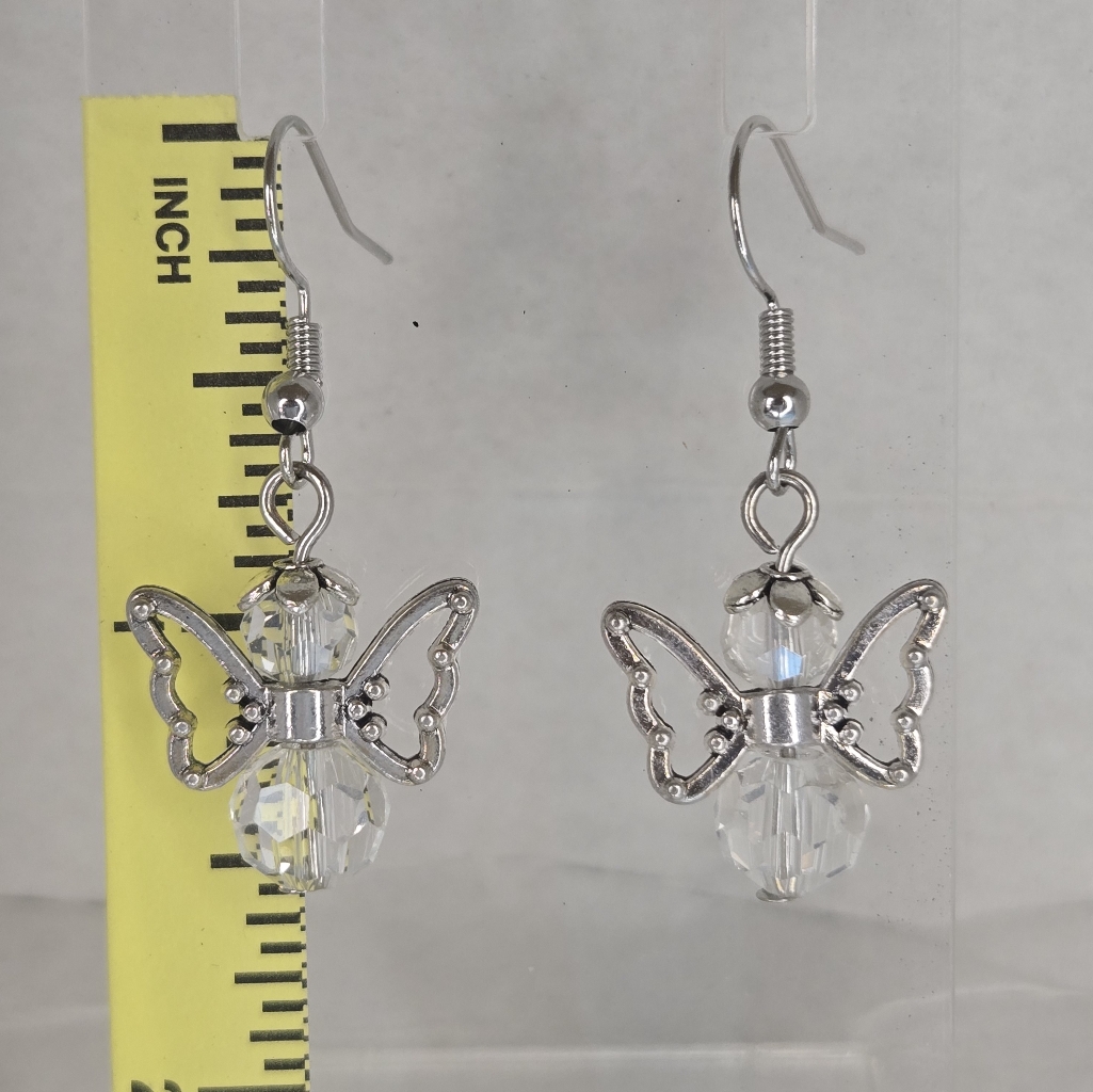 Silver Angel Earrings 6$